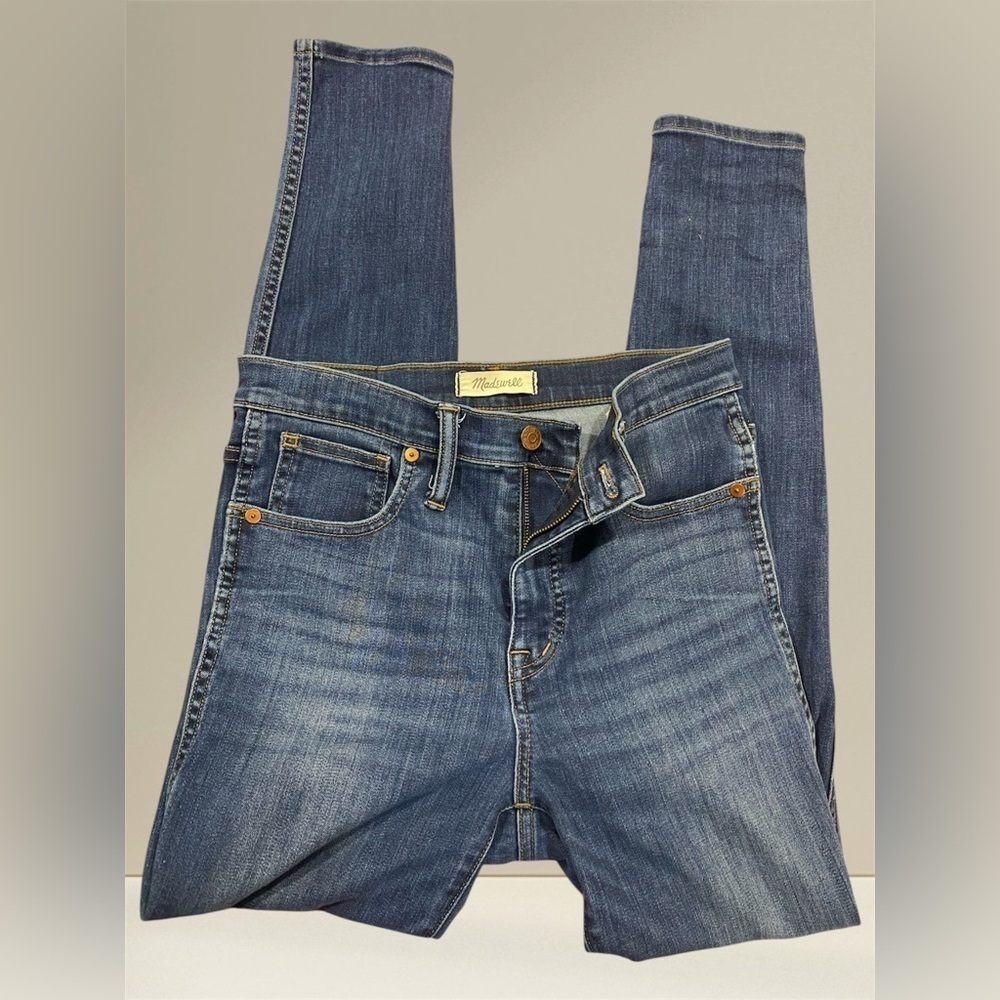 Madewell 10” High Rise Skinny Jeans Size 27 Medium Wash Faded Stretch Denim - Picture 9 of 11